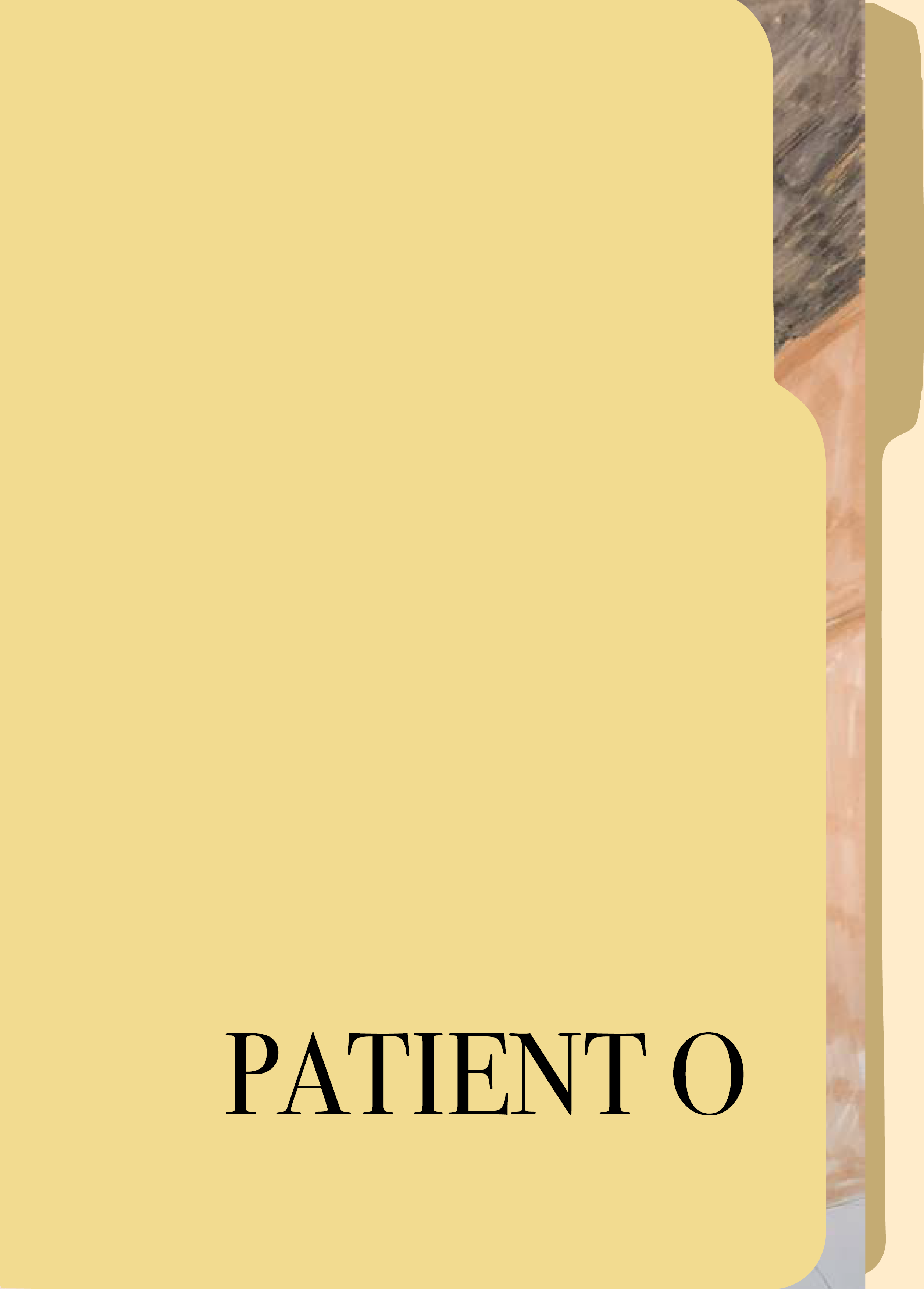 A manila folder with the words Patient O printed on it in bold black letters.